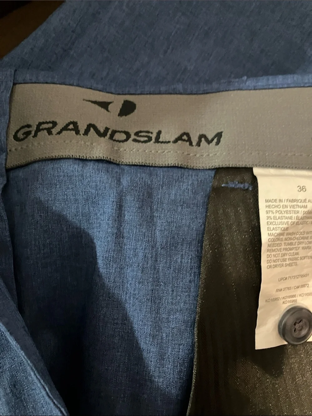 Grand Slam Navy Flat-Front Men's Shorts